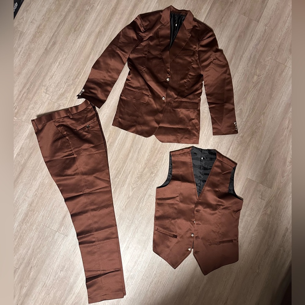Brown 3 Piece Pantsuit